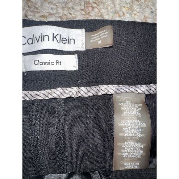 Calvin Klein Women's Classic Fit Straight Leg Dress Pants Size 14 - 30" Inseam - Picture 3 of 4